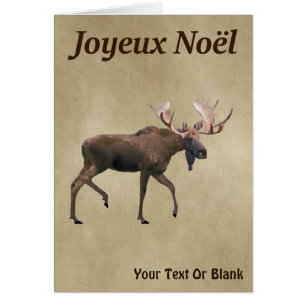 Joyeux Noё l - Bull Moose on Old Papper Hälsningskort