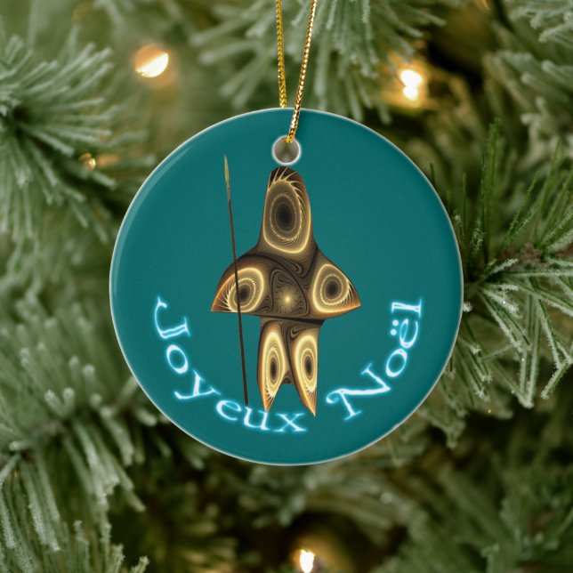 Joyeux Noё l - Fractal Inuit Hunter Julgransprydnad Keramik (Träd)