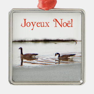 Joyeux Noё l - Honkers - Kanada Geese Julgransprydnad Metall