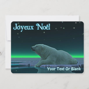 Joyeux Noё l - Polar Bear i Ice Kant Julkort