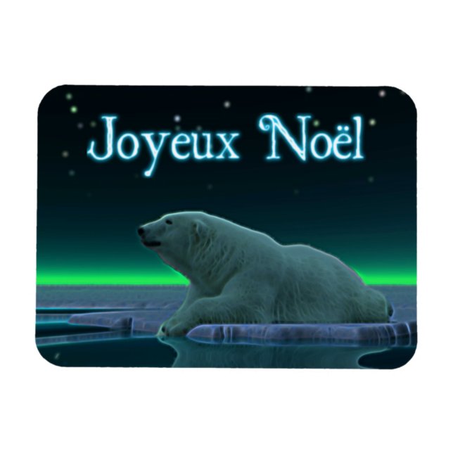 Joyeux Noё l - Polar Bear i Ice Kant Magnet (Horisontell)