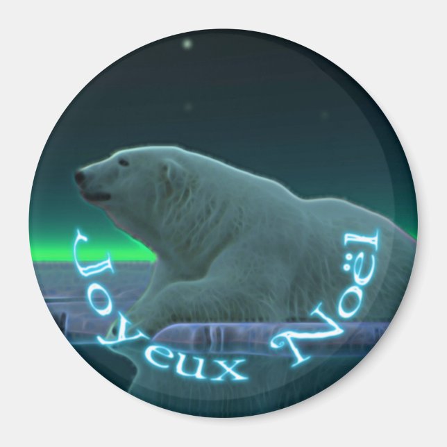 Joyeux Noё l - Polar Bear i Ice Kant Magnet (Framsidan)