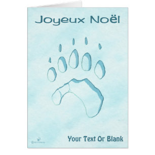 Joyeux Noё l - Polar Bear Paw Skriv ut Hälsningskort