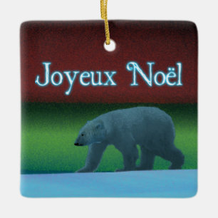 Joyeux Noё l - Polar Ljus Polar Bear Julgransprydnad Keramik