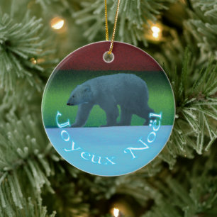 Joyeux Noё l - Polar Ljus Polar Bear Julgransprydnad Keramik