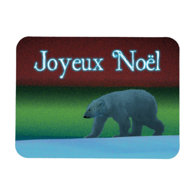 Joyeux Noё l - Polar Ljus Polar Bear Magnet (Horisontell)