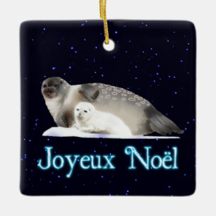 Joyeux Noё l - Ringad Seal Julgransprydnad Keramik