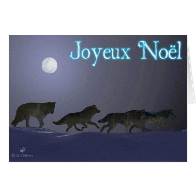 Joyeux Noё l - Wolfpack Hälsningskort (Framsidan Horizontal)