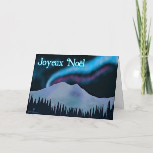Joyeux Noёl - blåttaurora Helgkort