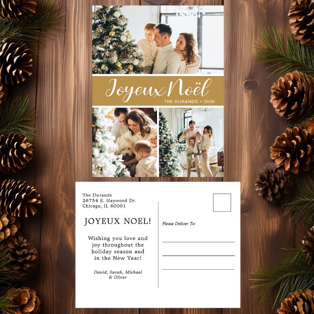 Joyeux Noel 3 Photo Helg Vykort (Skapare uppladdad)