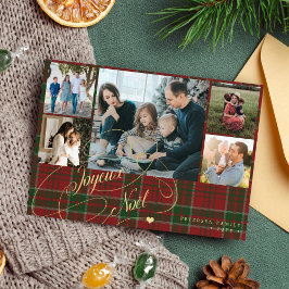 Joyeux Noel 5 fotokollage elegant jul Julkort
