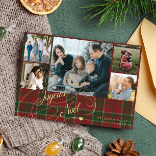 Joyeux Noel 5 fotokollage elegant jul Julkort