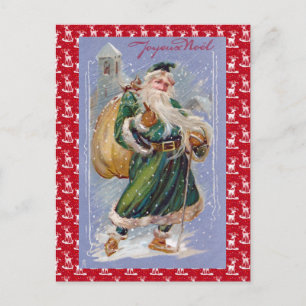 Joyeux Noel aka god jul görar grön jultomten Helg Vykort