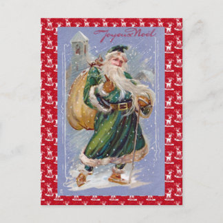 Joyeux Noel aka god jul görar grön jultomten Helg Vykort
