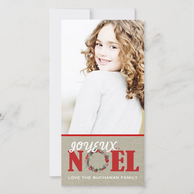Joyeux Noel-Anpassadets fotokort Julkort (Framsida)