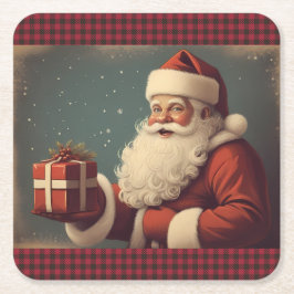 Joyeux Noël avec le Père Noël Underlägg Papper Kvadrat