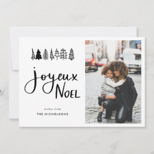 Joyeux Noel Avslappnad Script-julfoto Julkort