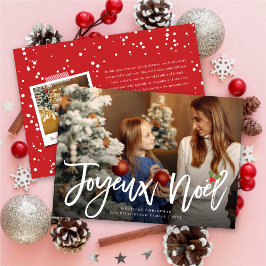 Joyeux Noel Brusent Script Modern julfoto Julkort