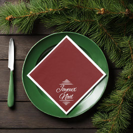 Joyeux Noel - burgundvit Pappersservett