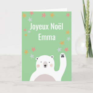 Joyeux Noel Carte de Noël avec ours polaire Helgkort