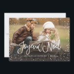 Joyeux Noël | Carte de Noël Julkort<br><div class="desc">Carte de Noël avecfoto et la befruktning de la neige</div>