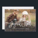 Joyeux Noël | Carte de Noël Julkort<br><div class="desc">Carte de Noël avecfoto et la befruktning de la neige</div>