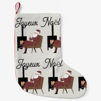 Joyeux Noël Chaussette Père Noël Cheminée Relax Liten Julstrumpa