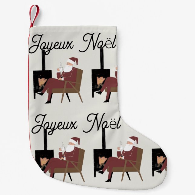 Joyeux Noël Chaussette Père Noël Cheminée Relax Liten Julstrumpa (Framsidan)
