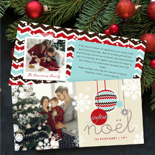 Joyeux Noel Chevron Juldekretet Modern foto Julkort