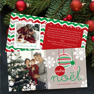 Joyeux Noel Chevron Juldekretet Modern foto Julkort