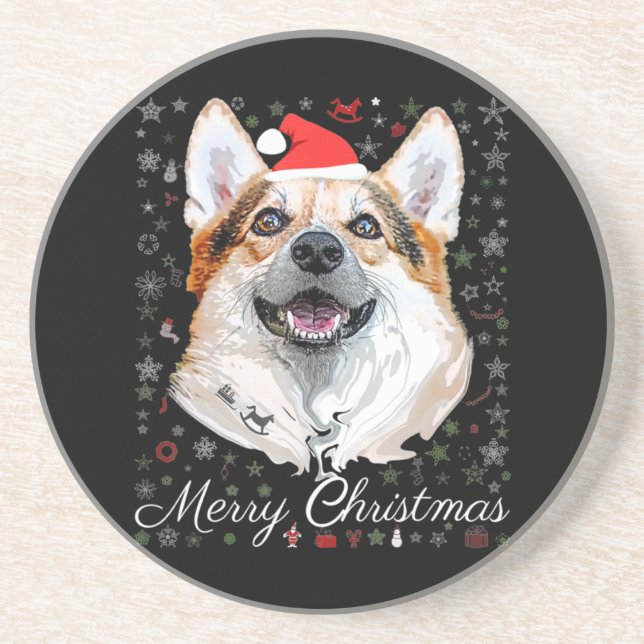 Joyeux Noël Corgi Santa Hund Underlägg (Framsidan)