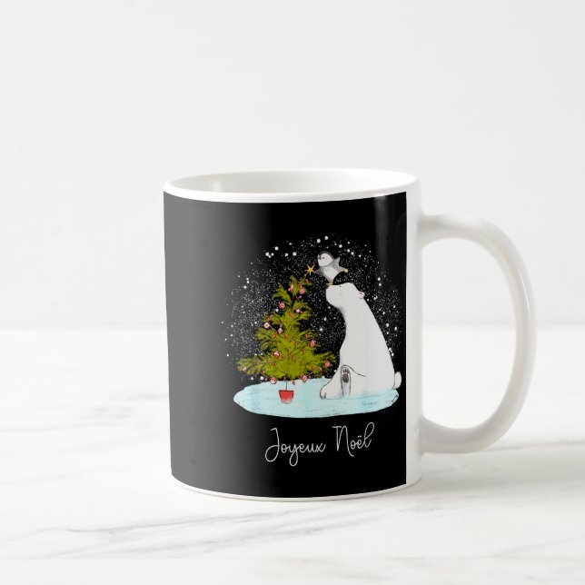 Joyeux Noël - Cute Lar Bear Penguin Christmas  Kaffemugg (Höger)
