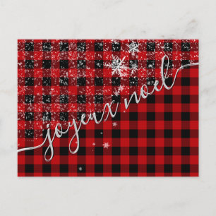 Joyeux Noël de Script de Neige Play Buffle Rouge Vykort
