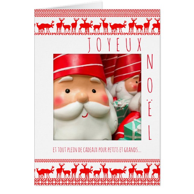 Joyeux Noël Deco Père Noel Carte avec cadre Hälsningskort (Framsidan)