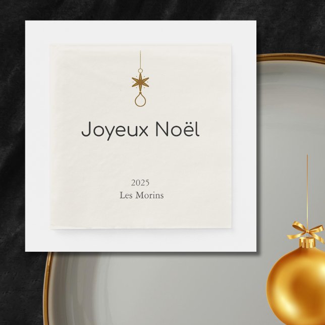 Joyeux Noel - delicate pine branches  Pappersservett (Skapare uppladdad)