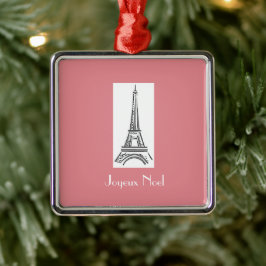 Joyeux Noel Eiffel Torn Fransk jul Ornament