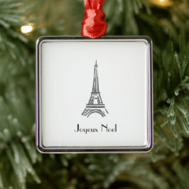 Joyeux Noel Eiffel Torn Fransk jul Ornament