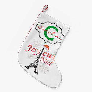 Joyeux Noel Eiffel Torn Personlig Liten Julstrumpa