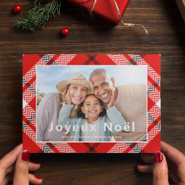 Joyeux Noël Elegant Red Play Photo Fransk