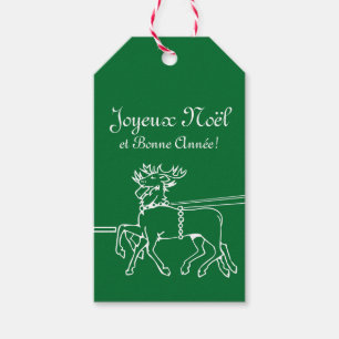 Joyeux Noël et bonne année Fransk jul önskemål Presentetikett