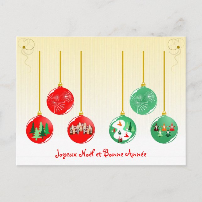 Joyeux Noël et Bonne Année Helg Vykort (Framsida)