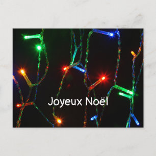 "Joyeux Noël" färgglada julgransljus Vykort