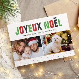 "Joyeux Noel" Fet och färglös jul Julkort