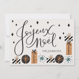 Joyeux Noel Flat Greeting Card jul-Helgdag Julkort