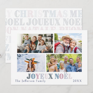 Joyeux Noel Four Photo Card Julkort