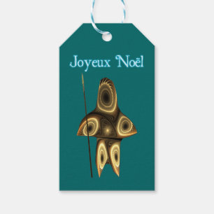 Joyeux Noel - Fractal Inuit Hunter Presentetikett
