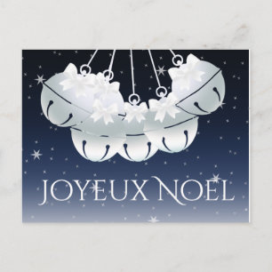 Joyeux Noel Fransk Canadian Night Himmel Klockor B Helg Vykort