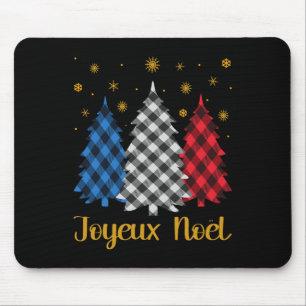 Joyeux Noel Fransk Flagga God jul Träd Famil Musmatta