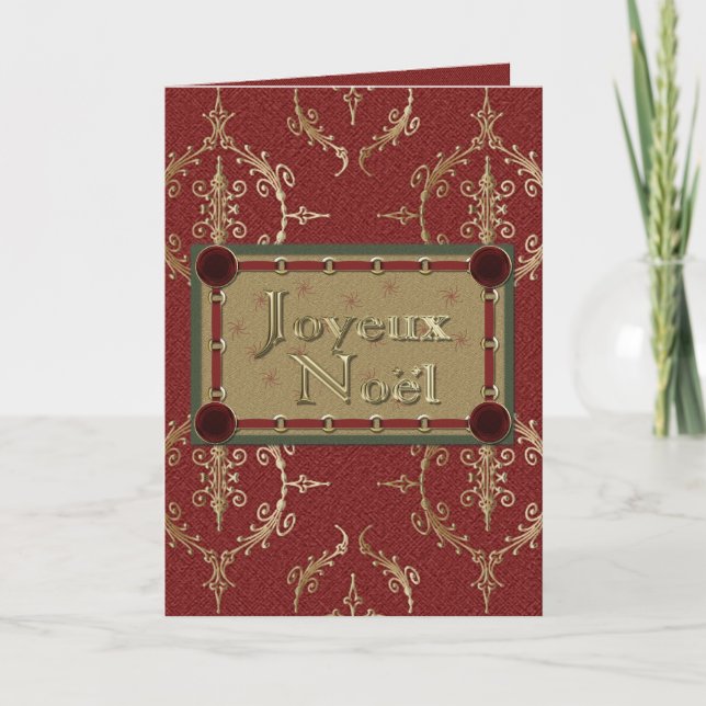 Joyeux Noel Fransk God jul Greeting Card Helgkort (Framsida)