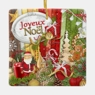 Joyeux Noel (fransk god jul) Julgransprydnad Keramik